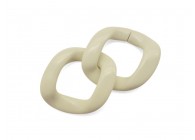 Acrylic spacer chain link 2pcs/set 54x46mm ivory