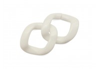 Acrylic spacer chain link 2pcs/set 54x46mm white