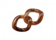Acrylic spacer chain link 2pcs/set 54x46mm rust brown