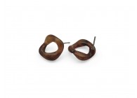 Ear stud acrylic chain link 15mm rust brown