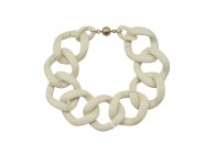 Acrylic spacer chain link 2pcs/set 54x46mm ivory