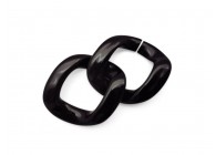 Acrylic spacer chain link 2pcs/set 54x46mm black