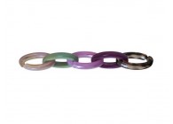 Acrylic spacer chain link 35x20mm pink brown