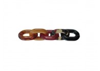Acrylic spacer chain link 24x18x5mm orange rust
