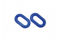 Acrylic spacer chain link 38x24x7mm blue