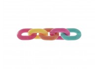 Acrylic spacer chain link 24x18x5mm candy pink