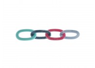 Acrylic spacer chain link 48x30x6mm turquoise