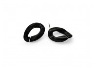 Ear stud acrylic chain link 29x20mm black
