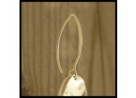 Hook earring ellipse 24mm gold