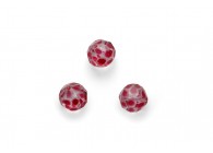 Perles en verre,peint à la main rond/facet 10mm trsp+rouge