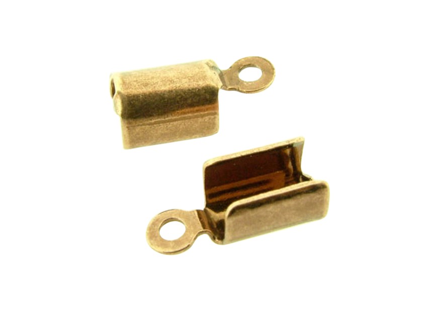 Leather clip 5 mm old copper