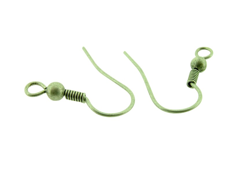 normal earring hook with bal antique silver