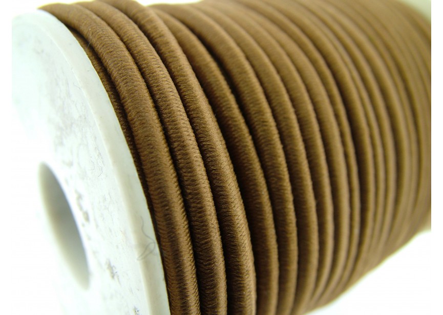 elastic (textile) 3mm l.brown 25m