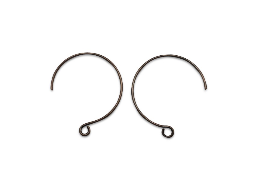 earhook round 24mm antique copper