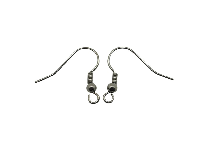 normal earring hook with bal shiny rhodium