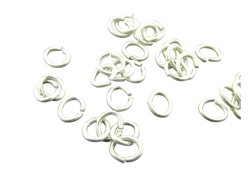 Oval O-ring 4 mm matt silver