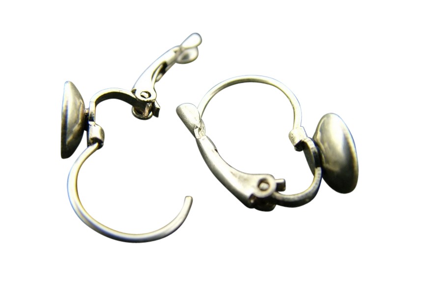 earring hook (tub) 8mm antique silver