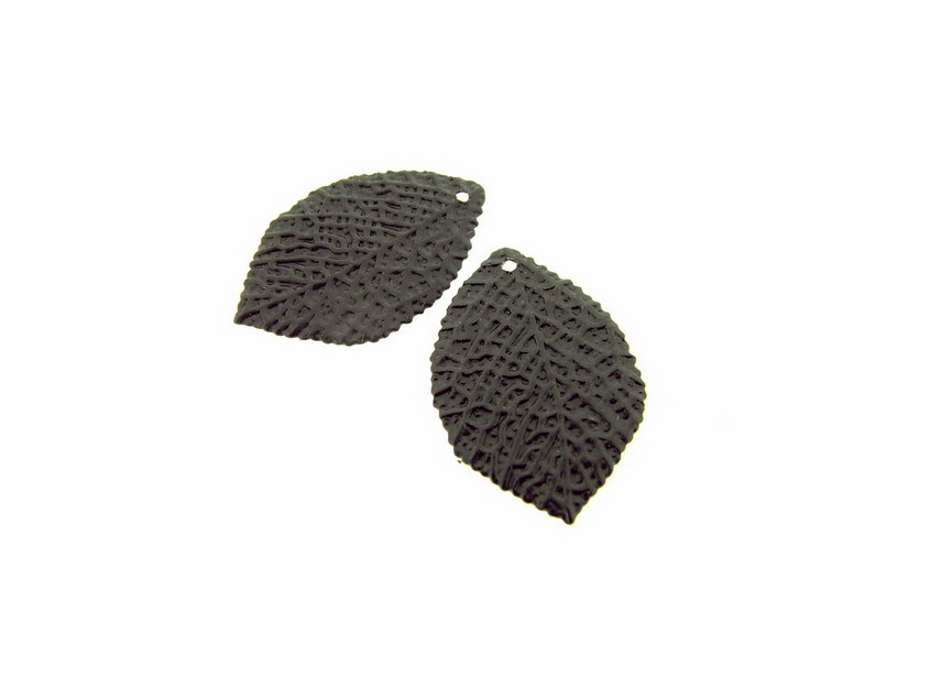 pendant leaf 20/13mm matt black