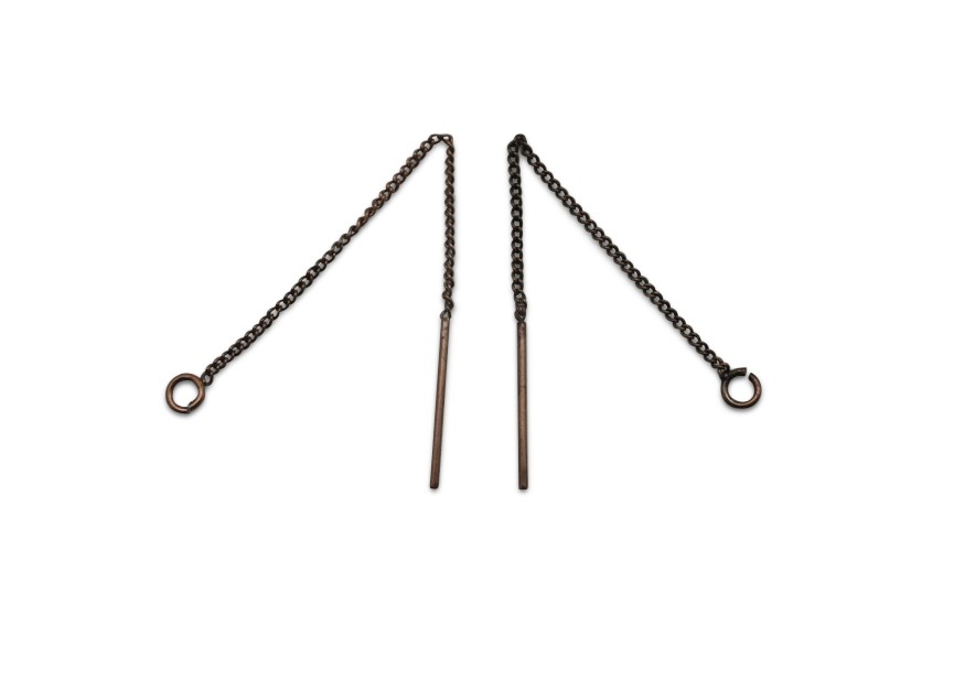 Boucle d´oreille chaîne 53mm vieil cuivre
