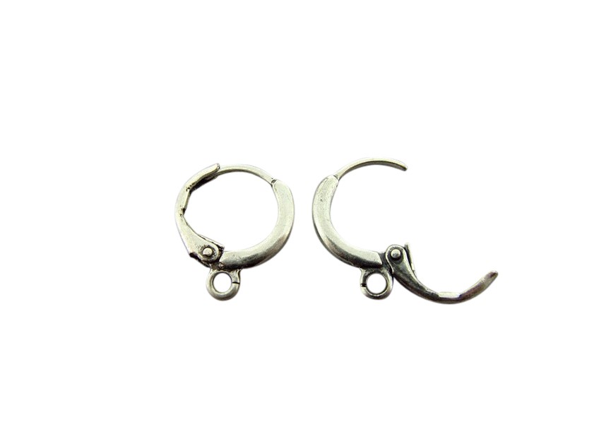 Hoop earring hinge 1 ring 12mm antique silver