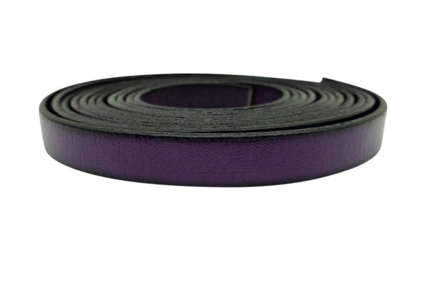 Leather flat 10mm purple 2m