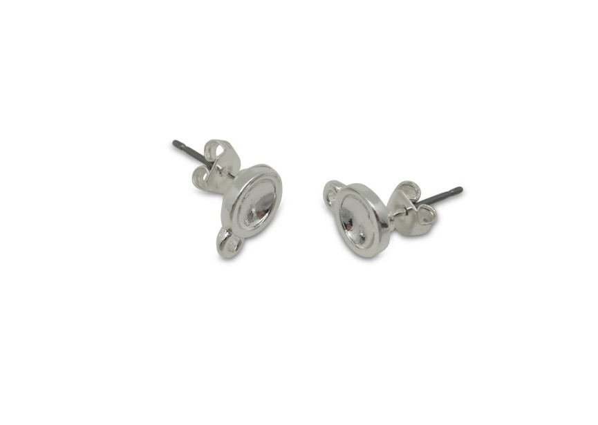 Ear stud with ring 11mm silver