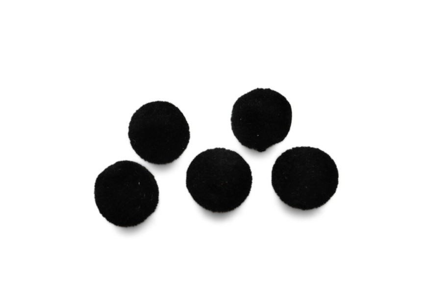 Kraal fluwelen bolletjes 8mm black