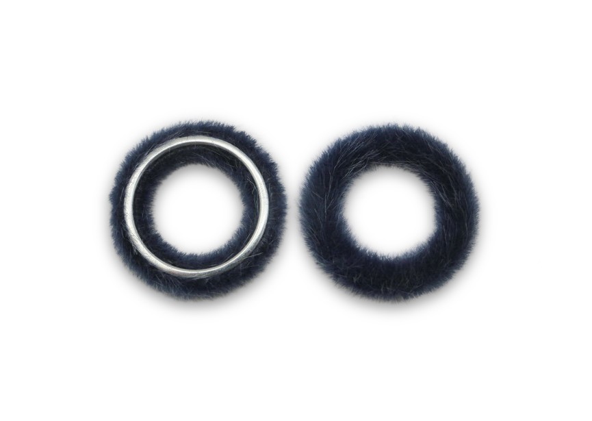 Ring synthetic fur 28mm dk.blue