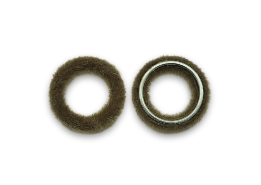 Ring synthetic fur 28mm brown