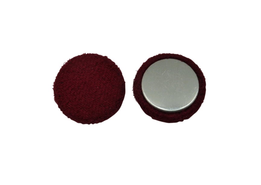 Cabochon textile 17mm rouge