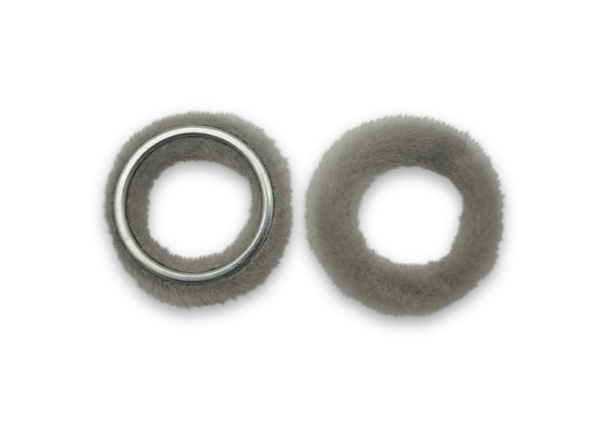 Ring synthetic fur 28mm lt.grey
