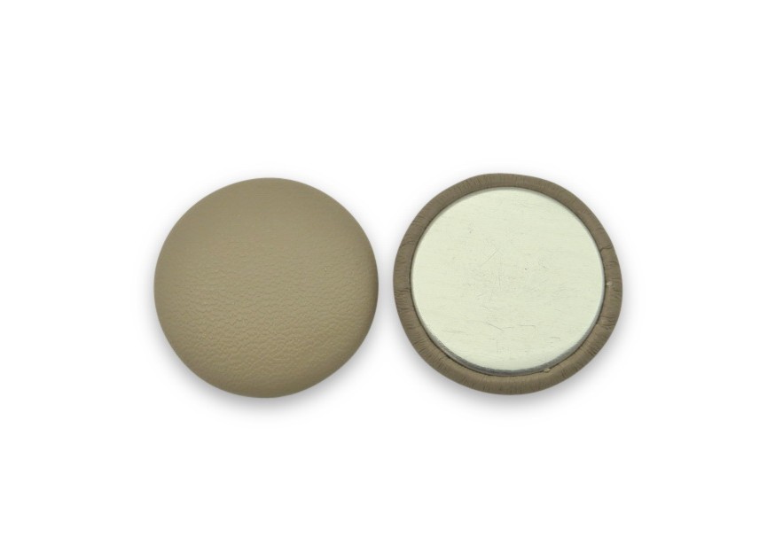 Cabochon PU leather 25mm beige 10pcs