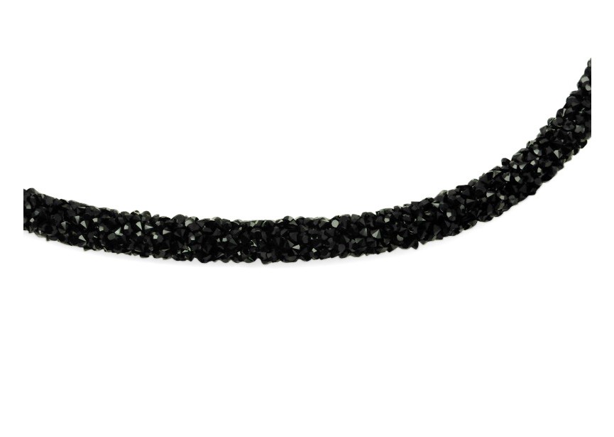 Strass tube (rubber) 7mm 1.80M zwart