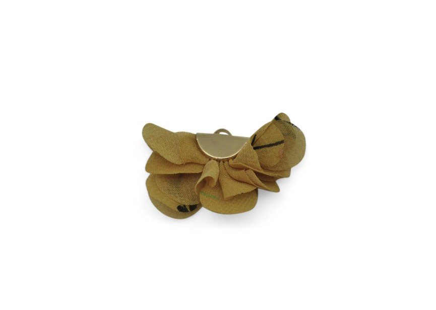 Pompon demi-lune 22x38mm ocre mix or 10pc