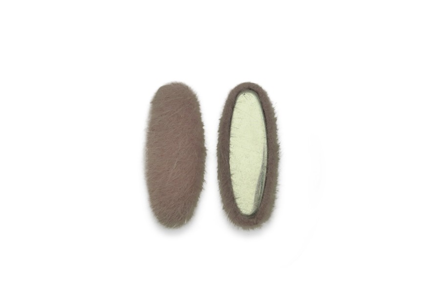 Cabochon synthetic fur 36x16mm pink