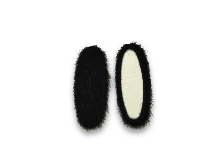 Cabochon synthetic fur 36x16mm black