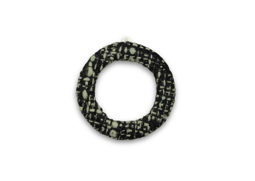 Pendentif anneau textile 38mm noir