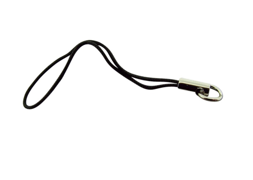 Mobile phone cord 6cmm black/rhodium