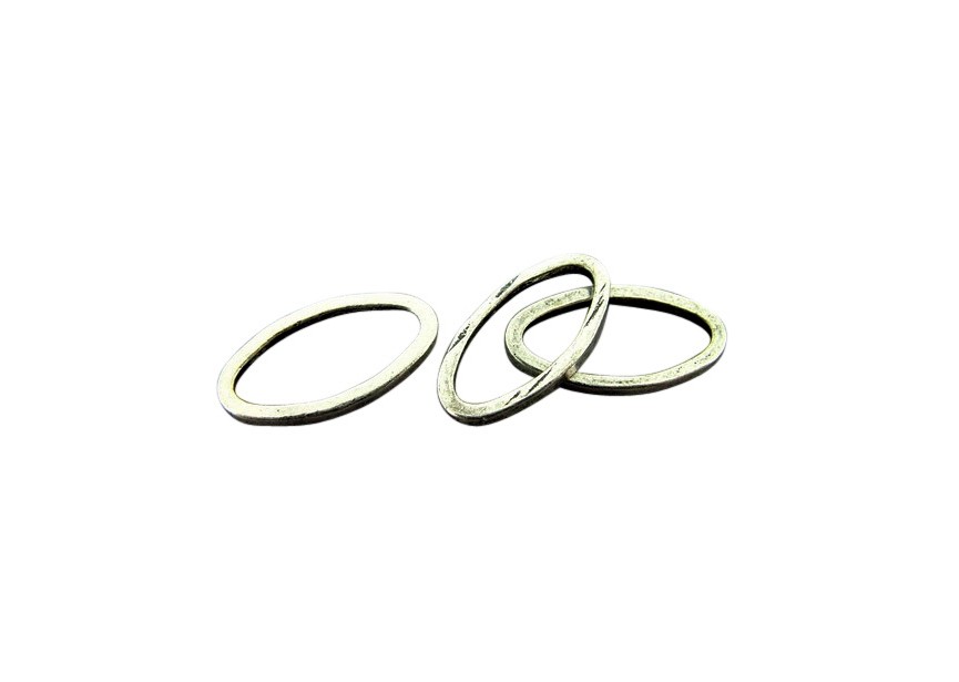 link oval 13x7mm antique silver