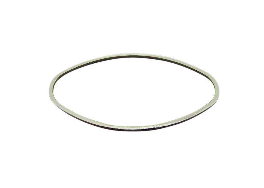 link oval 40x20mm rhodium