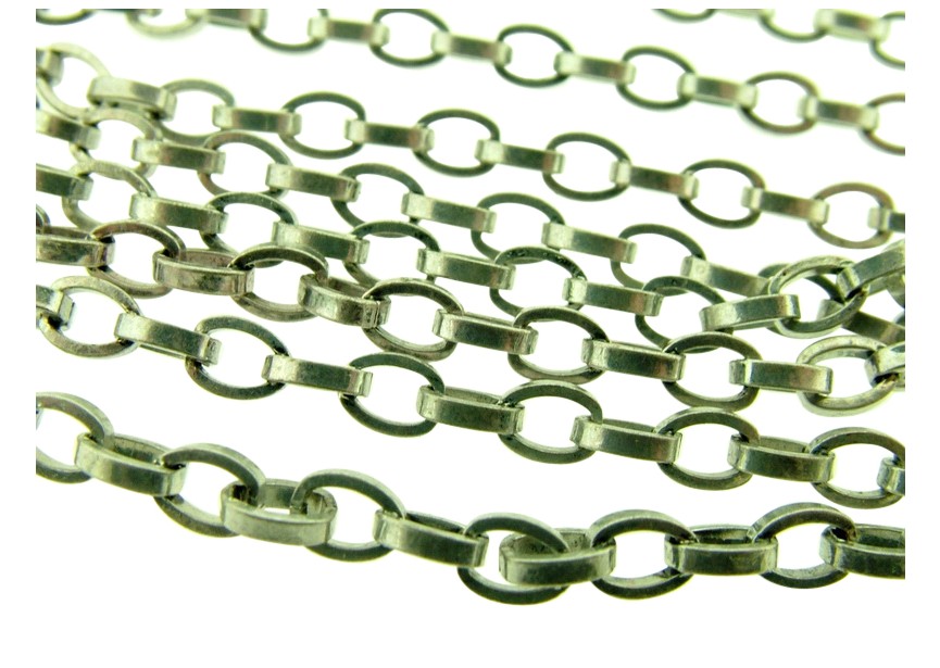 Chain oval 4.3mm antique silver