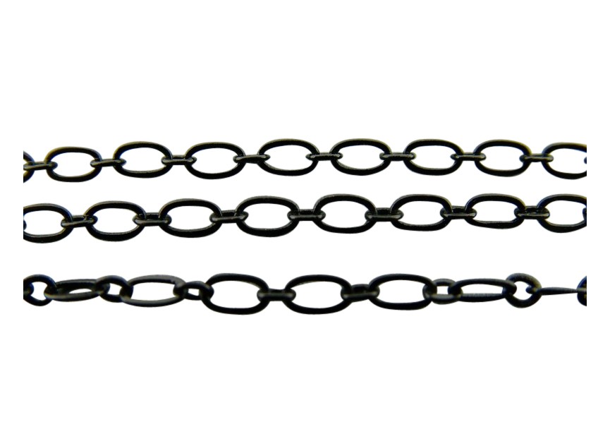 Chain oval 5x2mm d.black