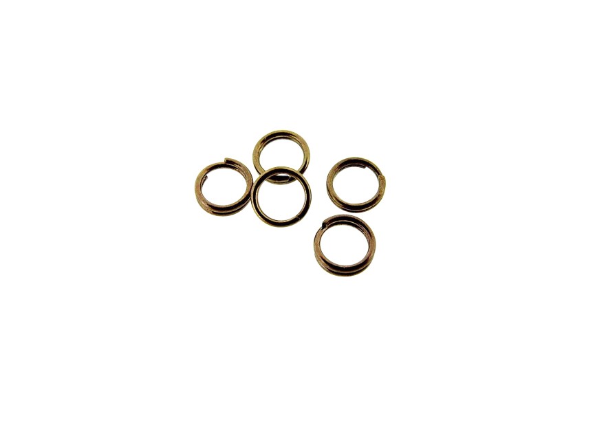 Double ring 5 mm chocolate gold