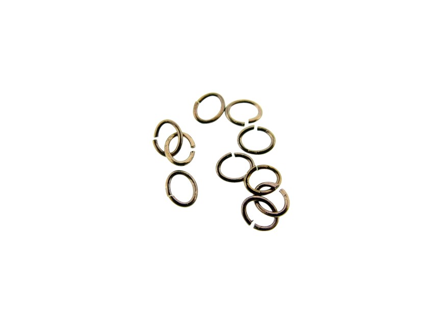 Oval O-ring 4 mm chocolate gold