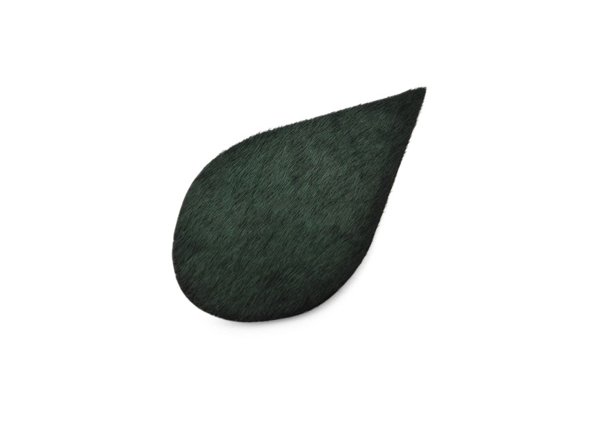 Workable element leather drop 72x34mm dk.green