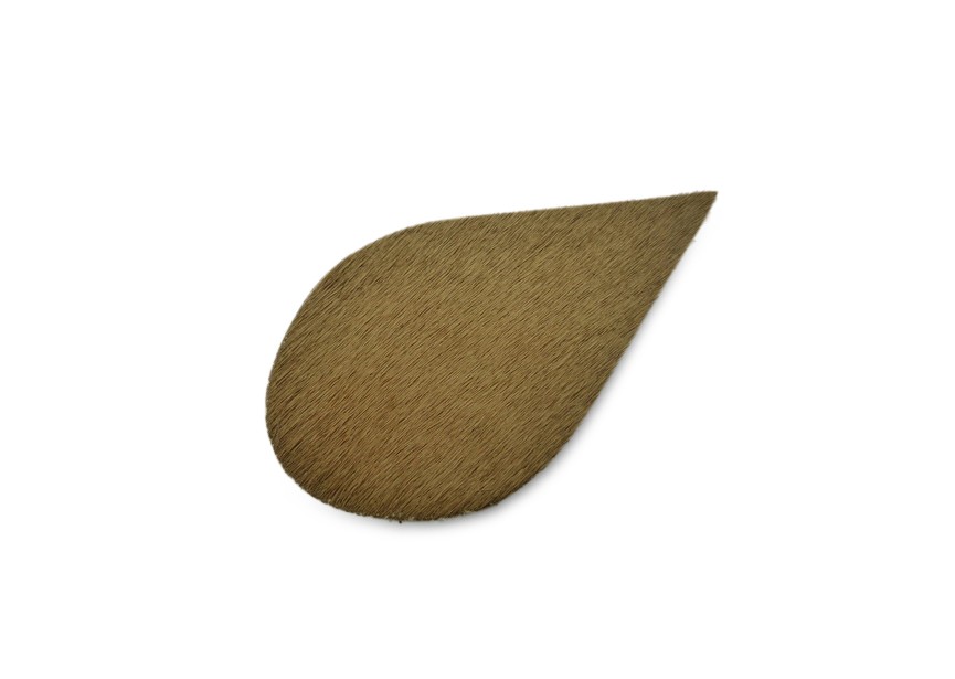 Workable element leather drop 72x34mm natural