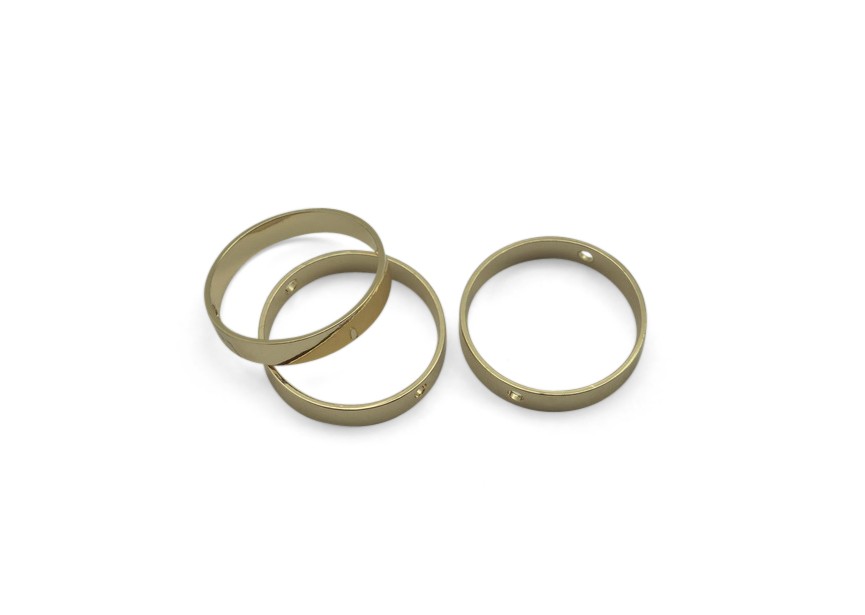 Connector circle 16x3mm gold