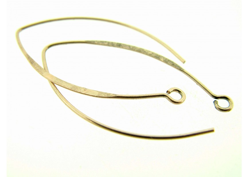 Hook earring ellipse 37mm antique copper