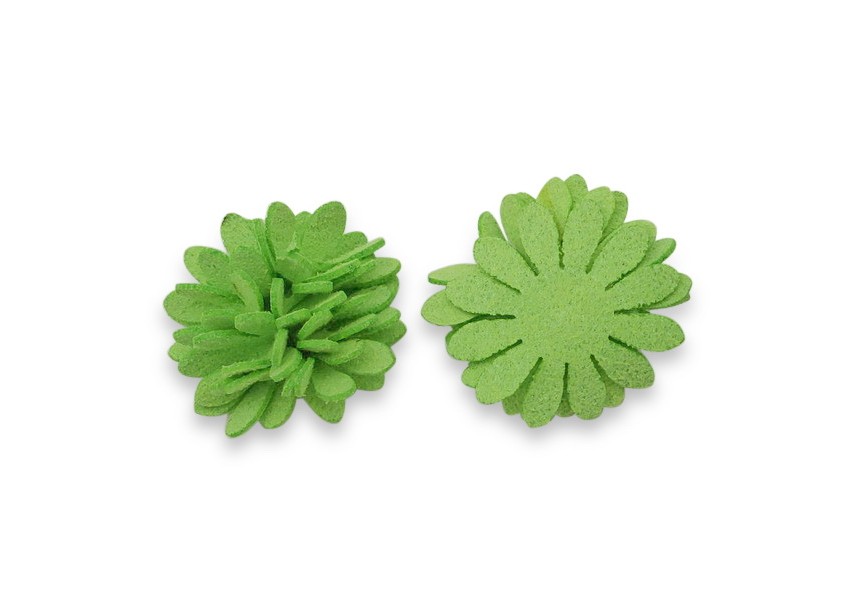 Gluing flower imitation suede 24mm bright green