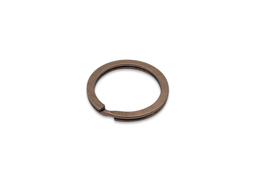 Double ring flat 28mm copper antique